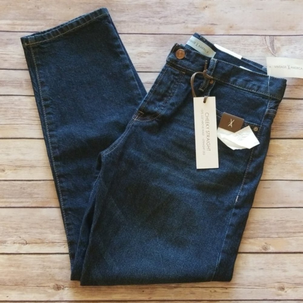 Vintage America Cheeky Straight Jeans SZ 6/28 NWT